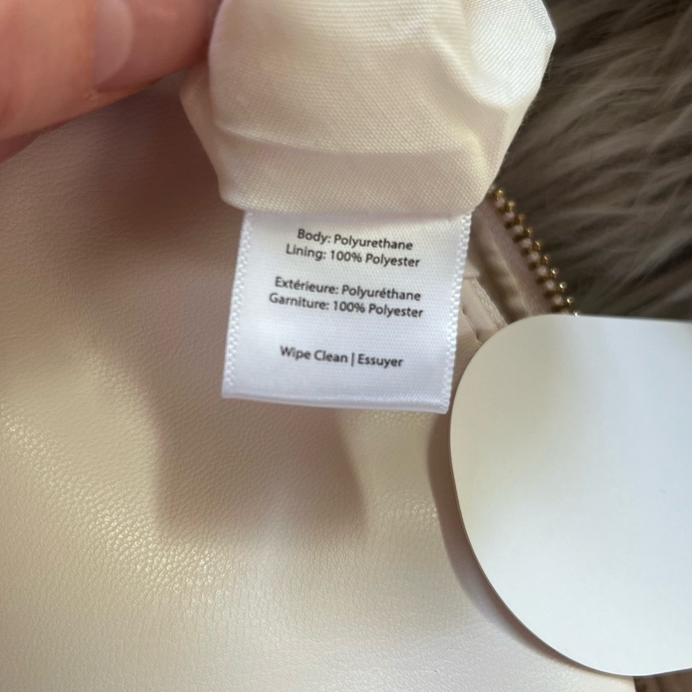 NWT Melie Bianco Cream Alexandra Vegan Top Knot Handle Bag with Gold Hardware - Picture 6 of 7